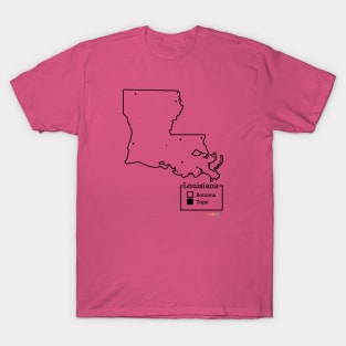 Louisiana Bottoms / Tops Map T-Shirt